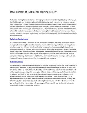 Development of Turbulence Training Review