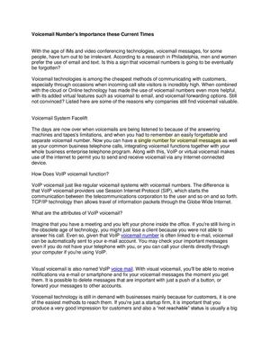 Voicemail Number's Importance these Current Times 