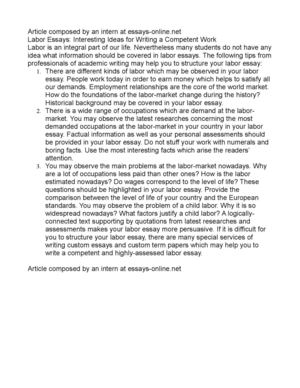 calamo labor essays interesting ideas for writing a competent work labor essays interesting ideas for writing a competent work