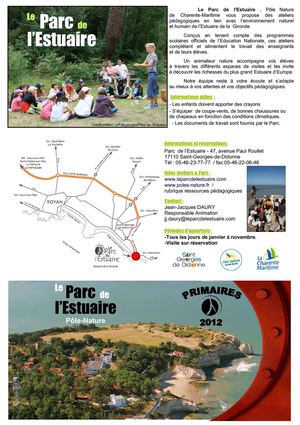 Brochure groupes primaires 2012- Parc de l'Estuaire