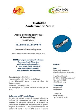 Invitation-Communiqué de presse Partenariat ADT/ACCES-REAGIS