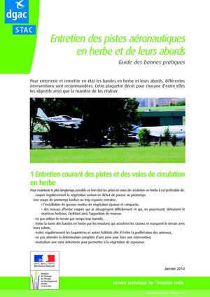 Entretien des pistes aéronautiques en herbe et de leurs abords