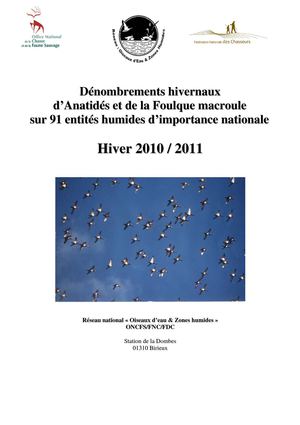 Dénombrements hivernaux d'anatidés - Hiver 2010 / 2011
