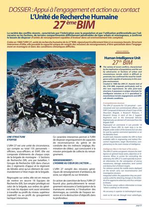 L’Unité de Recherche Humaine 27èmeBIM