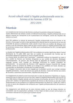 Accord Egalité Professionnelle 2012