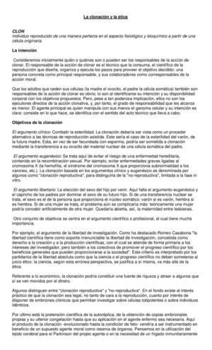 La clonación y la ética