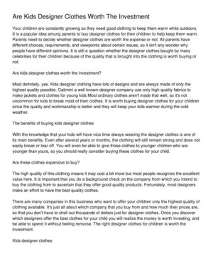 Are Kids Designer Clothes Worth The Investment