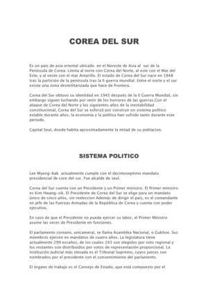 Politica Corea del sur