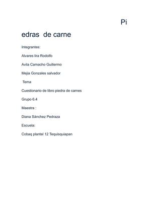 reporte de libro piedras de carne 