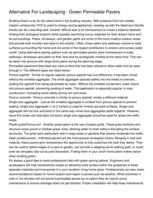 Alternative For Landscaping - Green Permeable Pavers