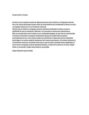 ensayo sobre la musica