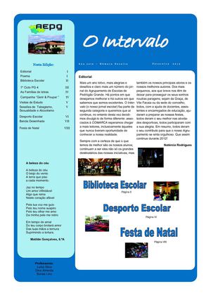 Jornal "O Intervalo" - Ano 7 - n.º 18 - fevereiro 2012