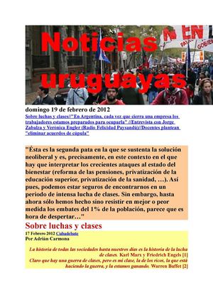 Noticias Uruguayas 17 feb 2012