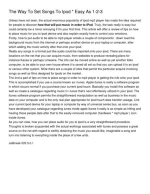 The Way To Set Songs To Ipod _ Easy As 1-2-3