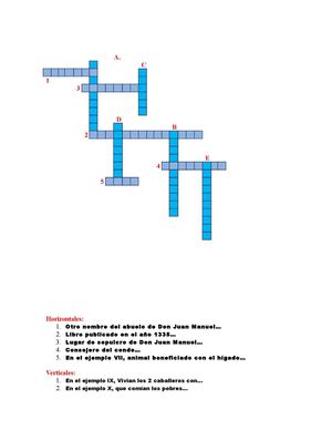 crucigrama del conde lucanor 
