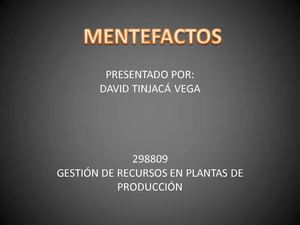 Mentefactos David Tinjacá Vega