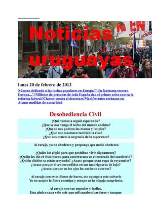 Noticias Uruguayas lunes 20 de febrero de 2012