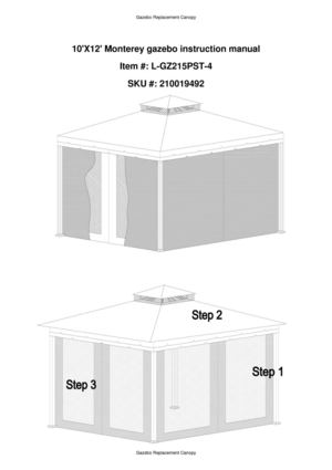 10'x12' Monterey Gazebo Instruction Manual