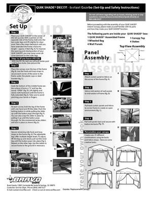 Instant Gazebo (Set-Up and Safety Instructions)
