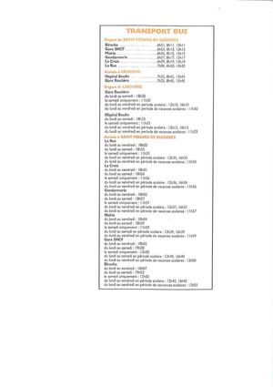HORAIRES BUS