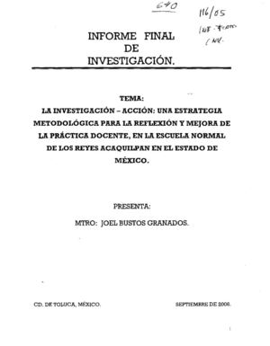La investigación-acción, una estrategia metodológica para la reflexión y mejora de la práctica docente, en la escuela normal de Los Reyes Acaquilpan en el Estado de México