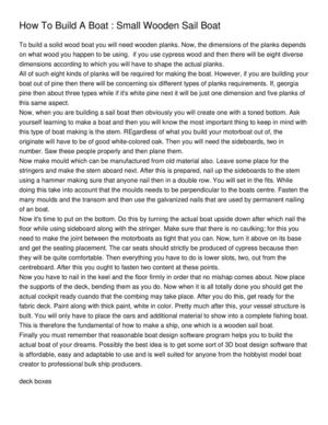 How To Build A Boat _ Small Wooden Sail Boat