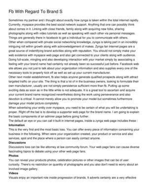 Fb With Regard To Brand S