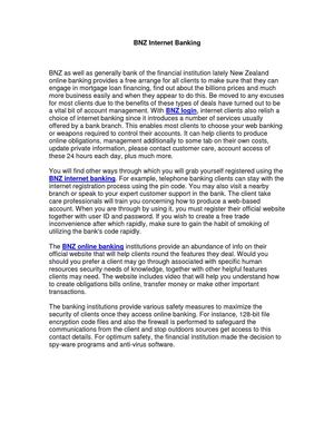 BNZ Internet Banking