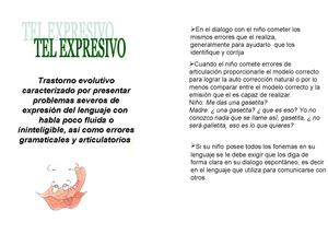 FOLLETO DE TRASTORNO DEL LENGUAJE