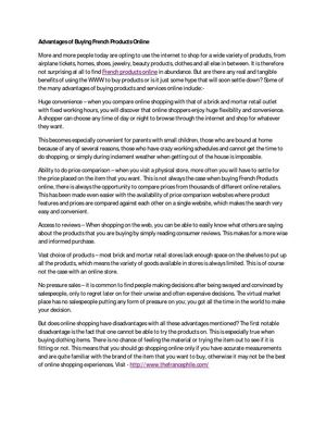 Advantages of Buying French Products Online