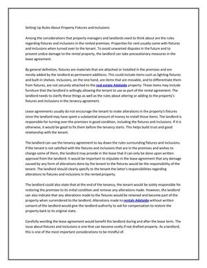 Setting Up Rules About Property Fixtures and Inclusions