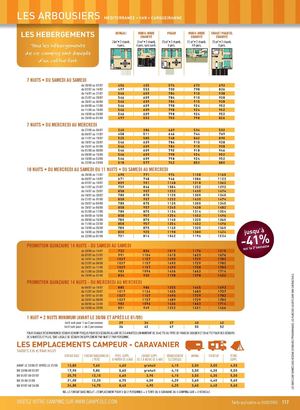 Tarifs Campéole 2012 TVA 7%