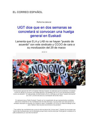 Tratamiento periodístico de noticia