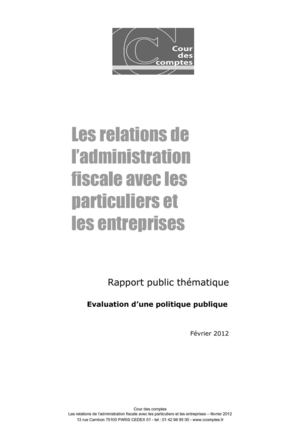 La Cour des Comptes a étudié la relation entre les fisc et les usagers