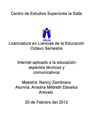  Internet aplicado a la educación: aspectos técnicos y comunicativos.