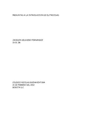 preguntas a la introduccion de la electricidad