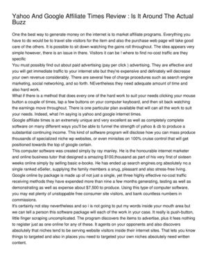 Yahoo And Google Affiliate Times Review _ Is It Around The Actual Buzz