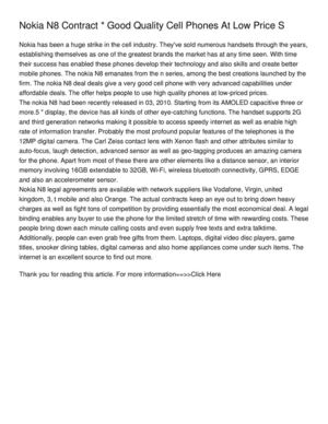 Nokia N8 Contract _ Good Quality Cell Phones At Low Price S