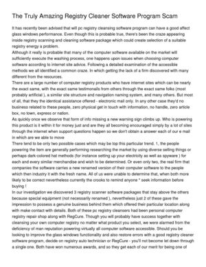 The Truly Amazing Registry Cleaner Software Program Scam