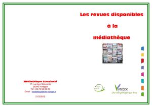 revues et journaux disponibles