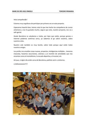 Presentación Tercero primaria Mare de Déu dels Àngels