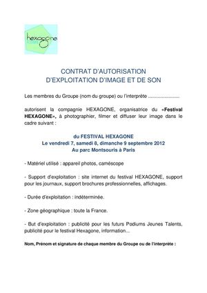 Contrat Festival Hexagone