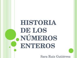 Historia de los números enteros