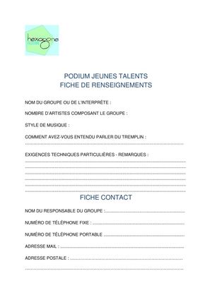 Fiche de renseignement