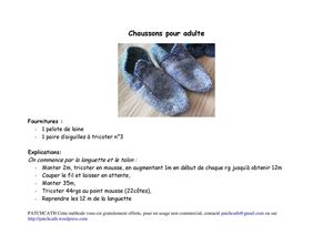 Patchcath Tricot Chaussons pour adultes