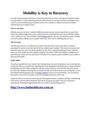 Mobility Is Key Calaméo - Mobility is Key to Recovery