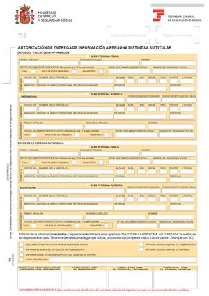 AUTORIZACIÓN A OTRA PERSONA INFORMACIÓN DE SEG.SOCIAL