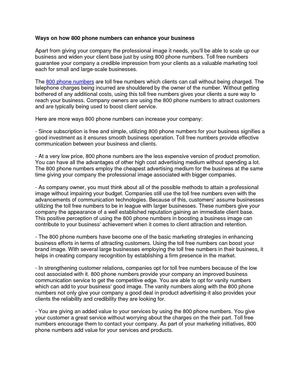 Ways on how 800 phone numbers can enhance your business 