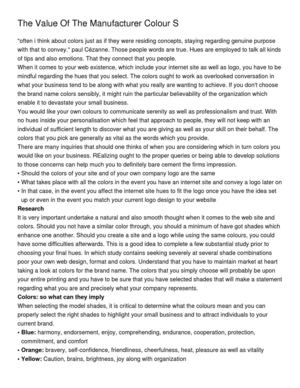 The Value Of The Manufacturer Colour S