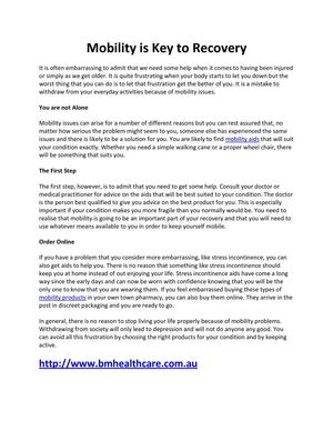 Mobility Is Key Calaméo - Mobility is Key to Recovery